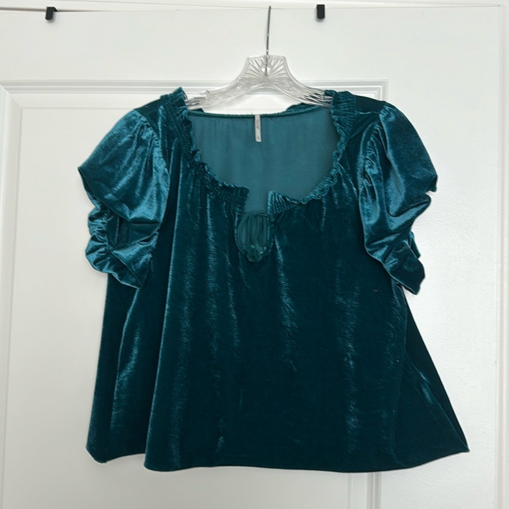 Free people Terese velvet top in blue